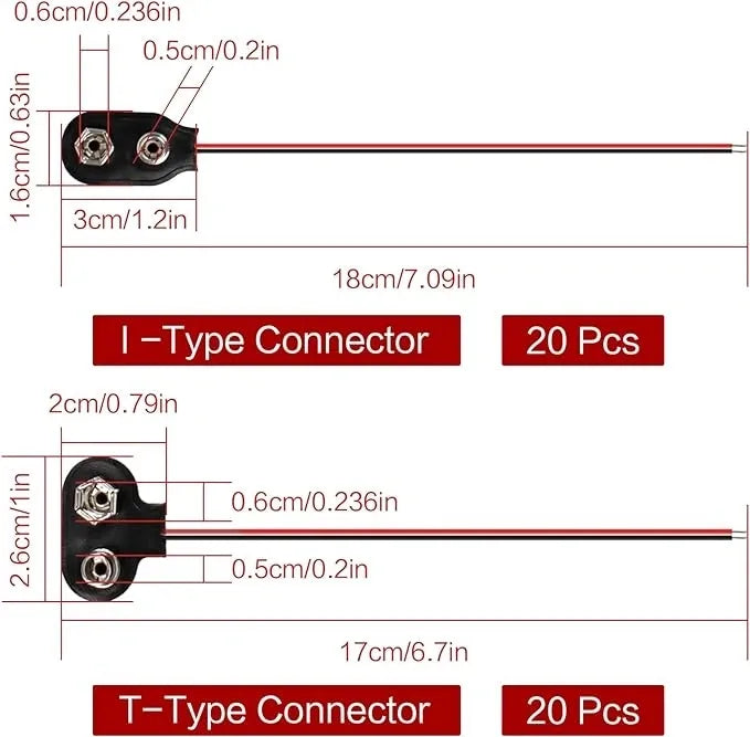 9V Battery Clip Connector