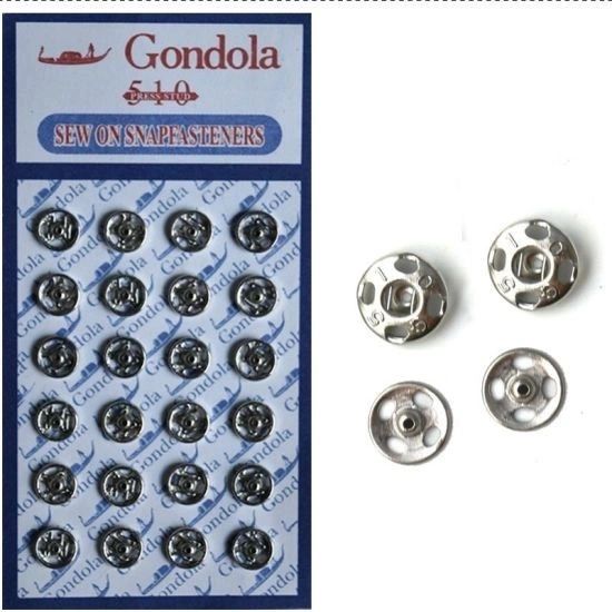 Sew on snap fasteners 5mm - 24pc