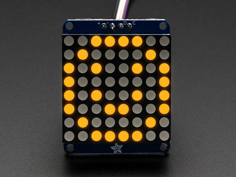 Adafruit Mini 8x8 LED Matrix w/I2C Backpack - Yellow