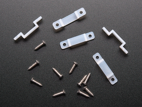 Silicone Clips and Screws for NeoPixel LED Strips - set of 5